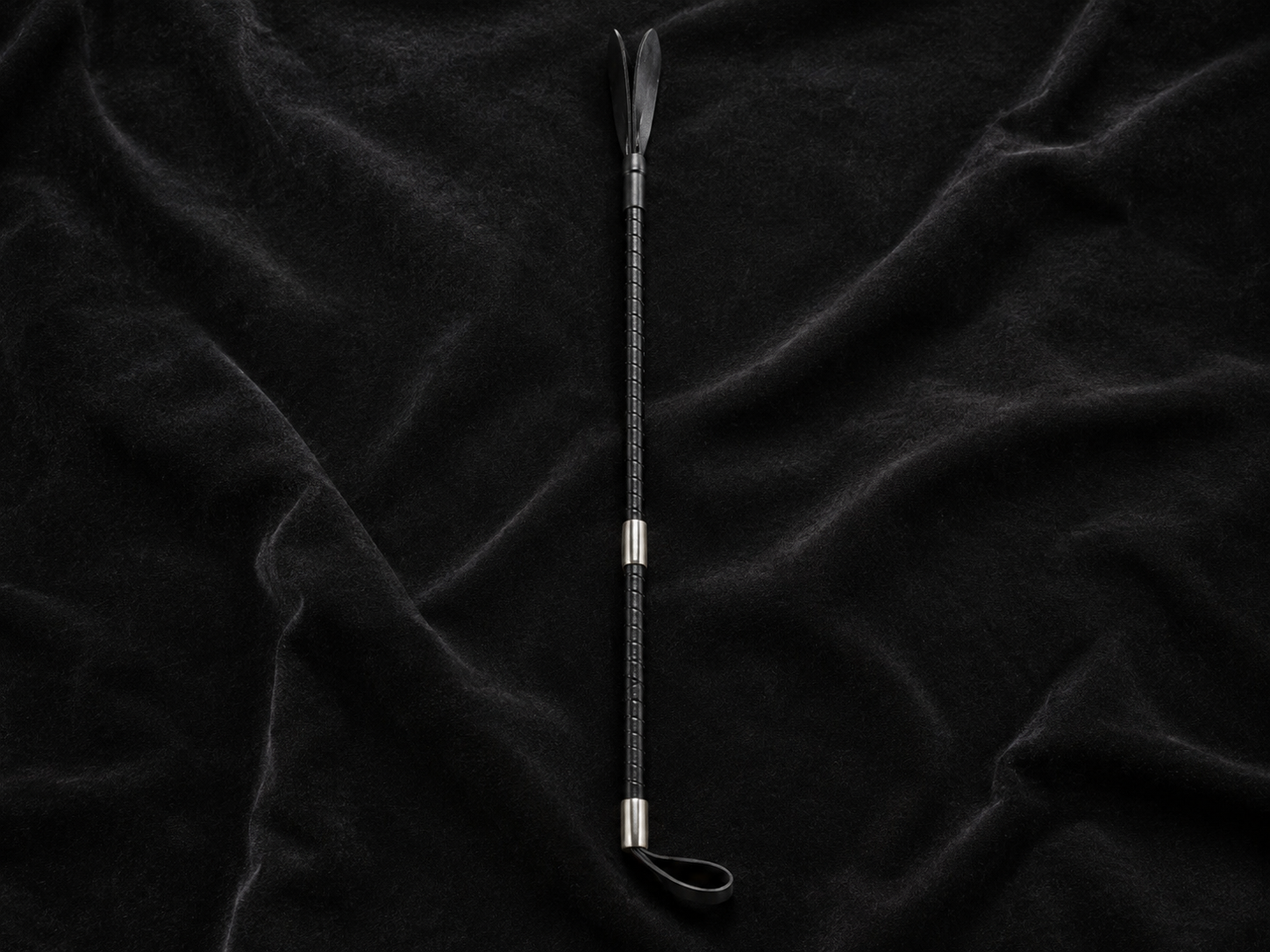 Serpent Crop — Braided Leather Riding Crop with Split Leather Tip