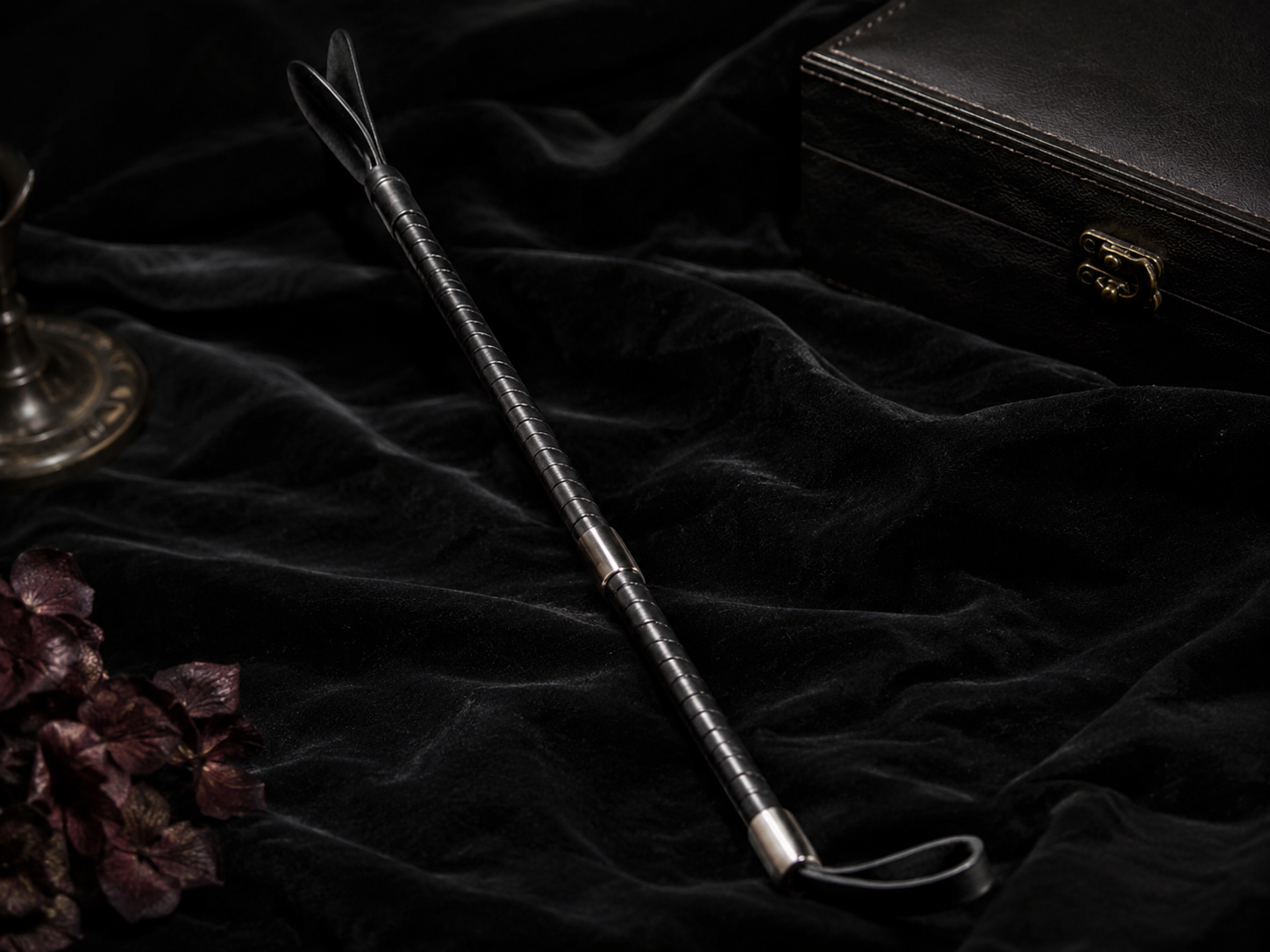 Serpent Crop — Braided Leather Riding Crop with Split Leather Tip